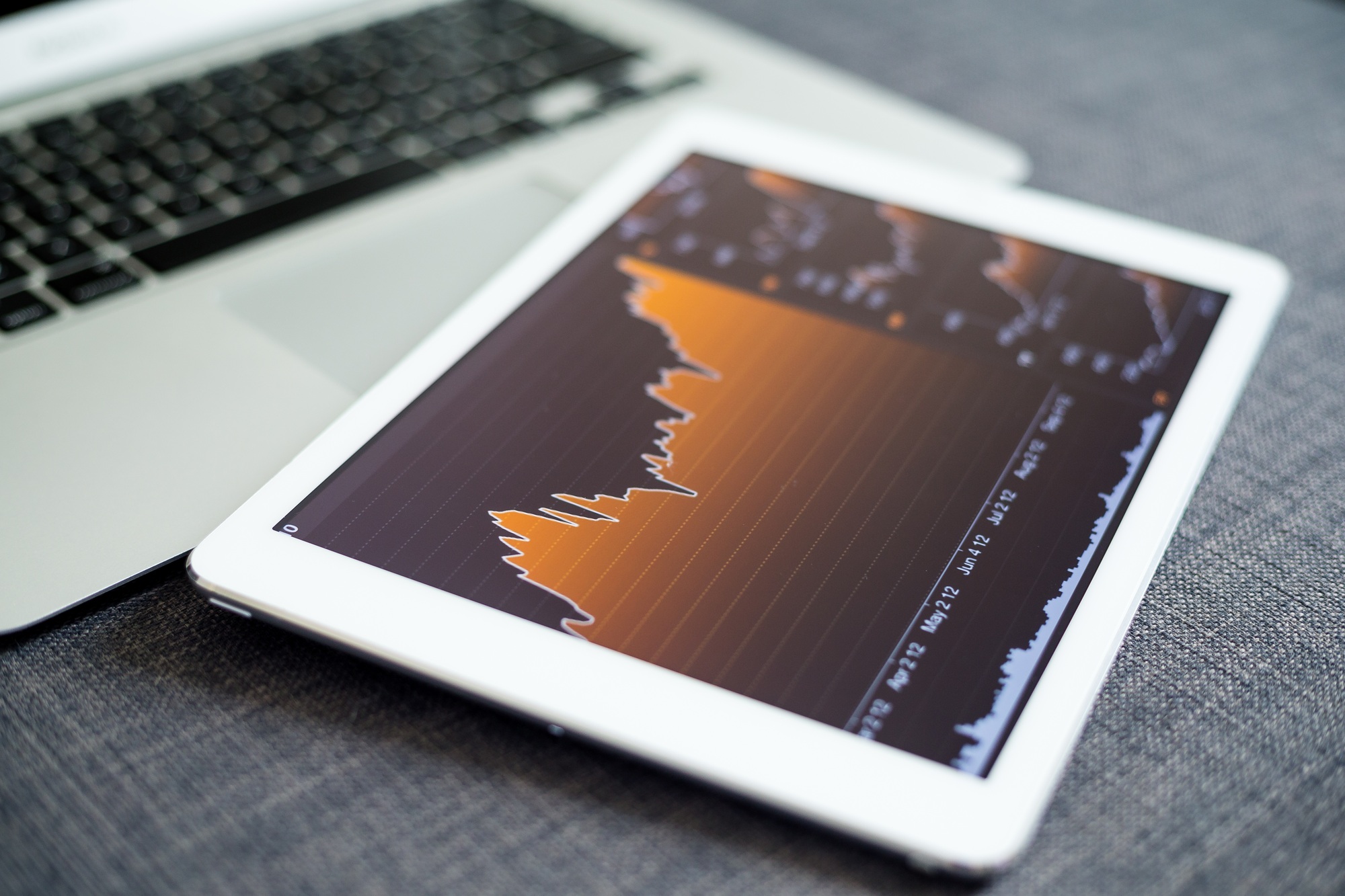 Modern workplace with digital tablet